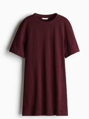 H&M Mini T-Shirt Dress in Deep Wine